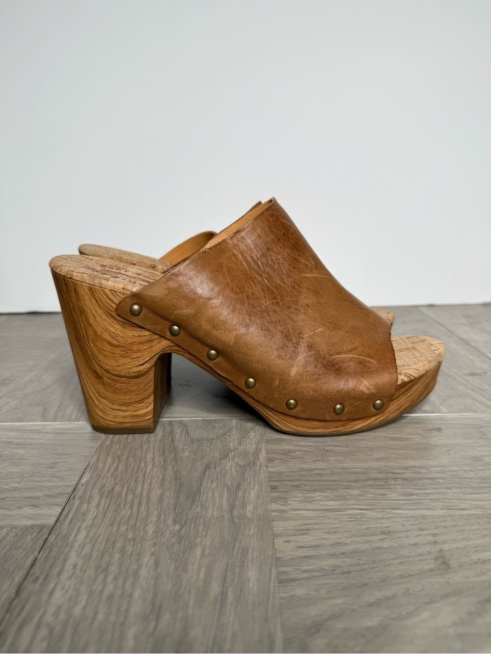 Kork Ease Danika Brown Leather Slip On Heel 10M - Picture 8 of 8